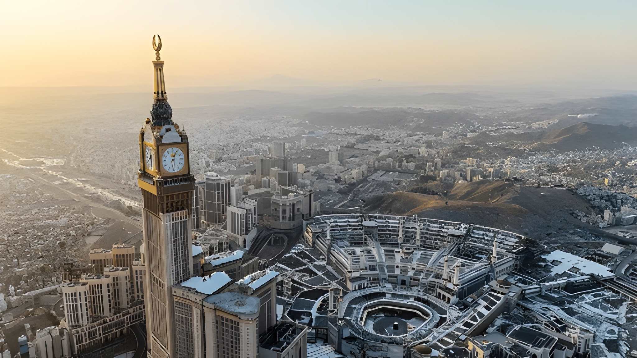 Itimaar Hajj and Umrah banner showing pilgrimages