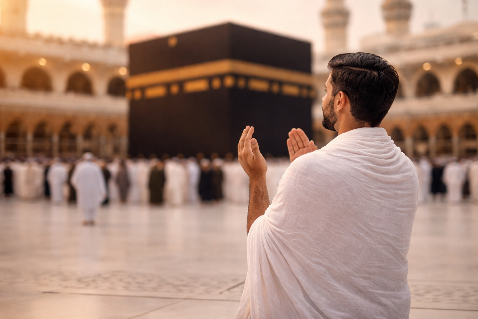 Itimaar Hajj and Umrah banner showing pilgrimages