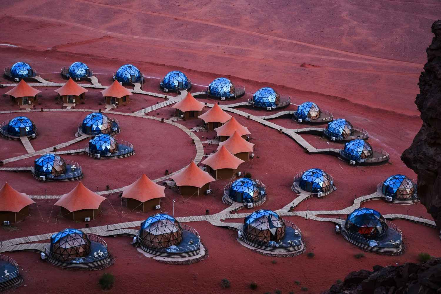<p>Geodesic domes</p>